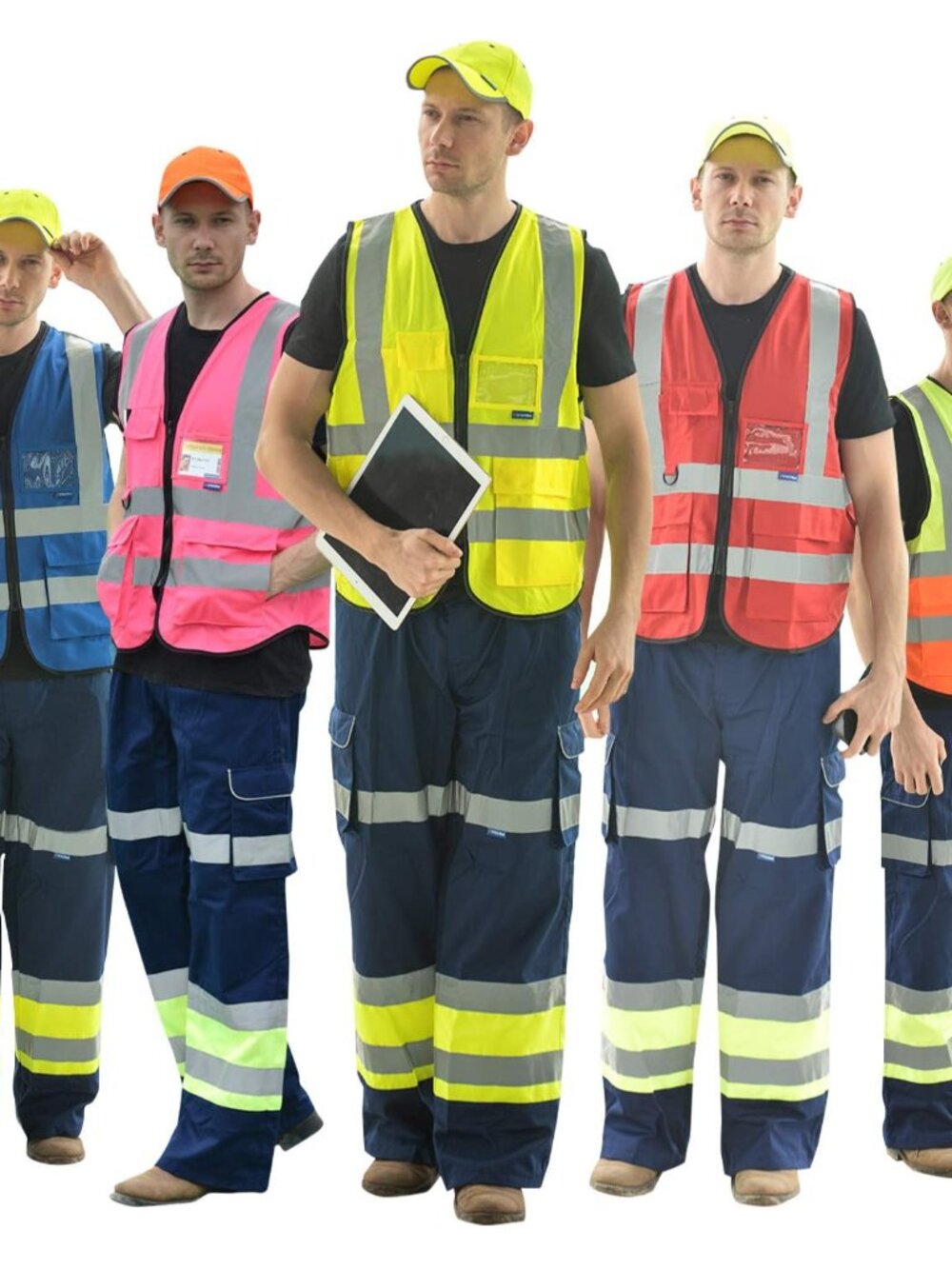 7pocket High Visibility Safety Vest Zipper, Construction Vest Reflective Strips - Picture 5 of 8